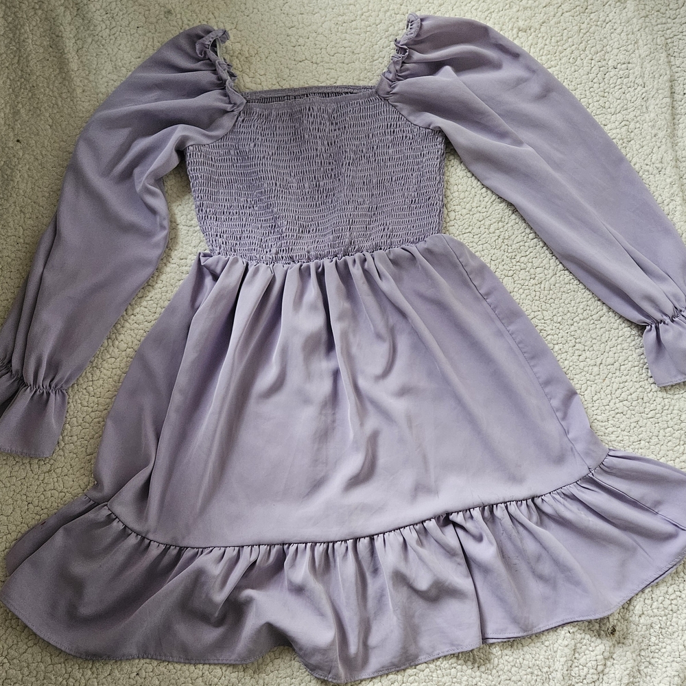 SHEIN Lilac Smocked Kids Dress